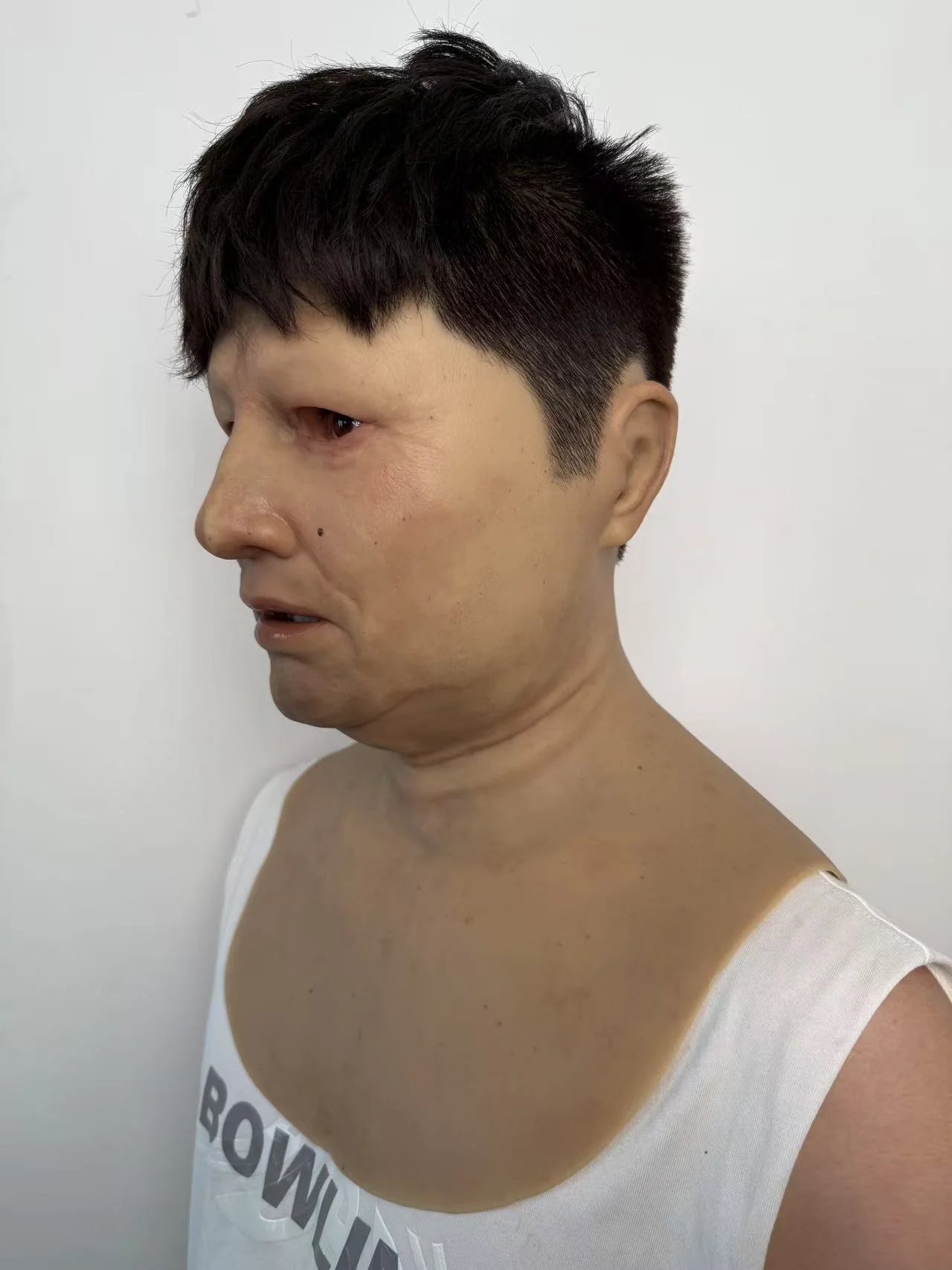 Ultra Realistic Silicone Mask with Hair – Natural Middle-Aged Human