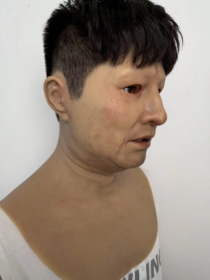 Ultra Realistic Silicone Mask with Hair – Natural Middle-Aged Human