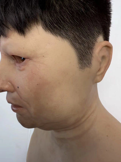 Ultra Realistic Silicone Mask with Hair – Natural Middle-Aged Human