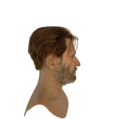 Ultra Realistic Elderly Man Silicone Mask with Hair – Full Head Old Man Disguise Mask