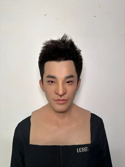 Ultra Realistic Silicone Mask Full Head – Young Male Face Mask with Smooth Skin