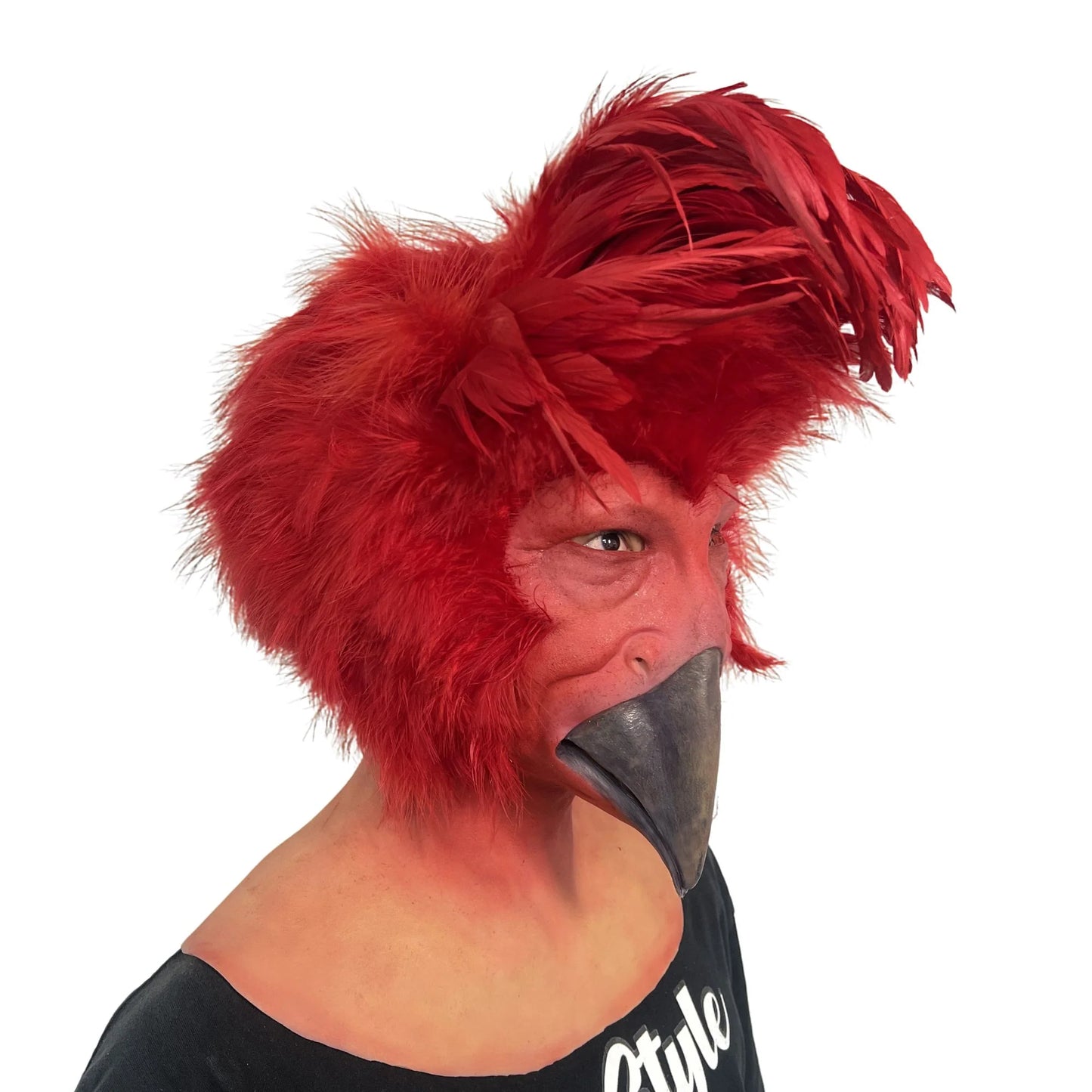 Realistic Red Bird Monster Mask Full Head – Funny Scary Cosplay Animal Mask