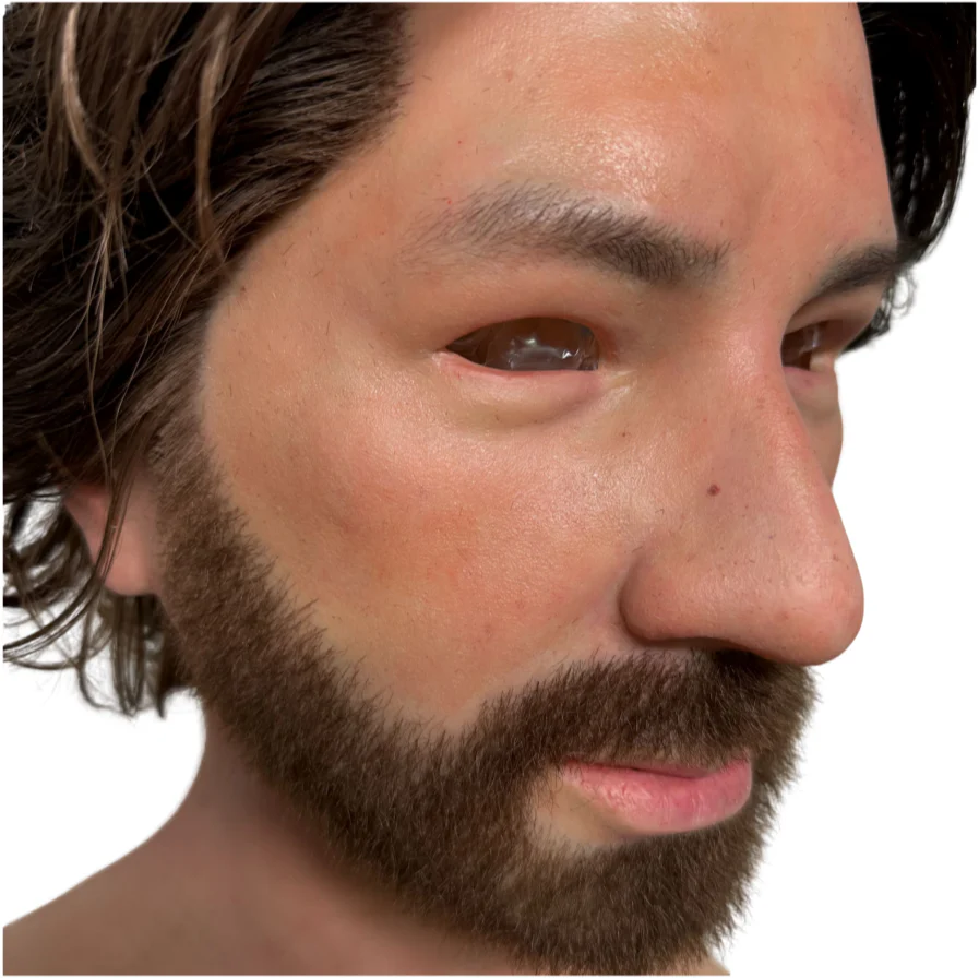 Ultra Realistic Silicone Mask with Hair & Beard – Natural Male Face Mask