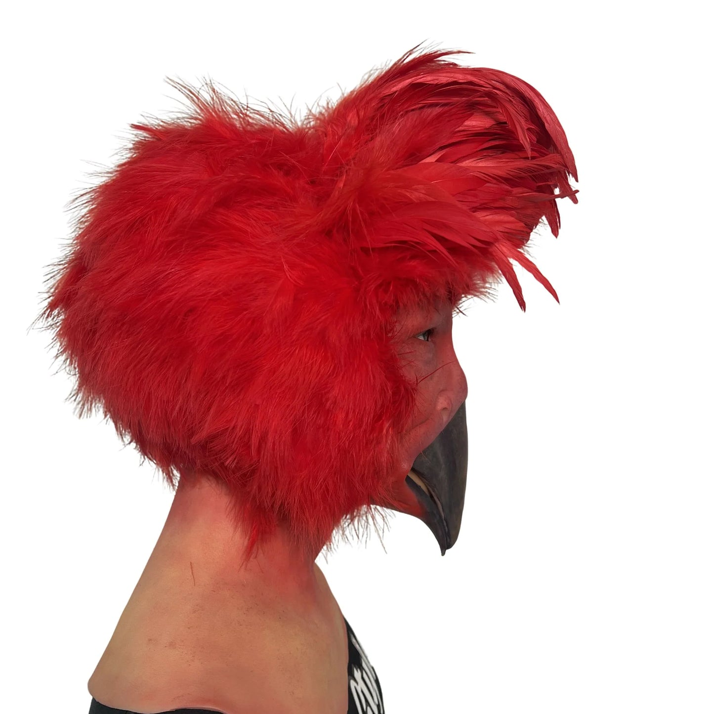 Realistic Red Bird Monster Mask Full Head – Funny Scary Cosplay Animal Mask