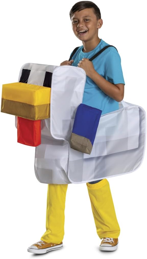 Disguise Minecraft Chicken Jockey Ride On Costume, Official Minecraft Costume Outfit with Easy Set Up, One Size Child