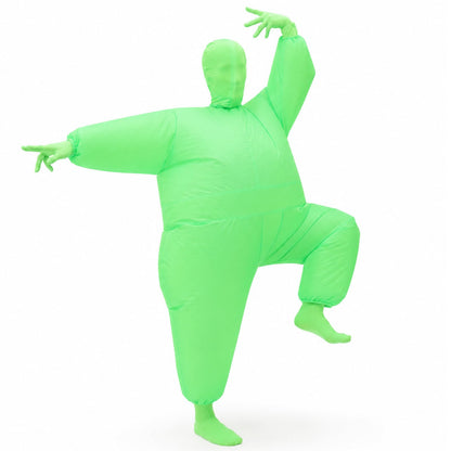 Inflatable Masquerade Costume for Adults Funny Pink Blow Up Suit
