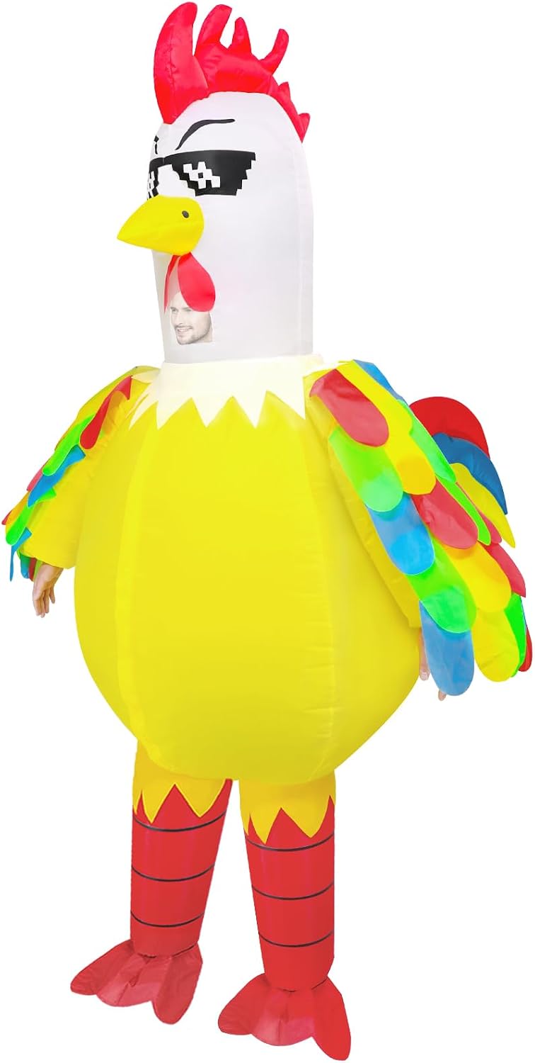 WQWOVRVO Inflatable Chicken Costume for Adult,Funny Blow up Inflatable costumes Halloween Costume Cosplay