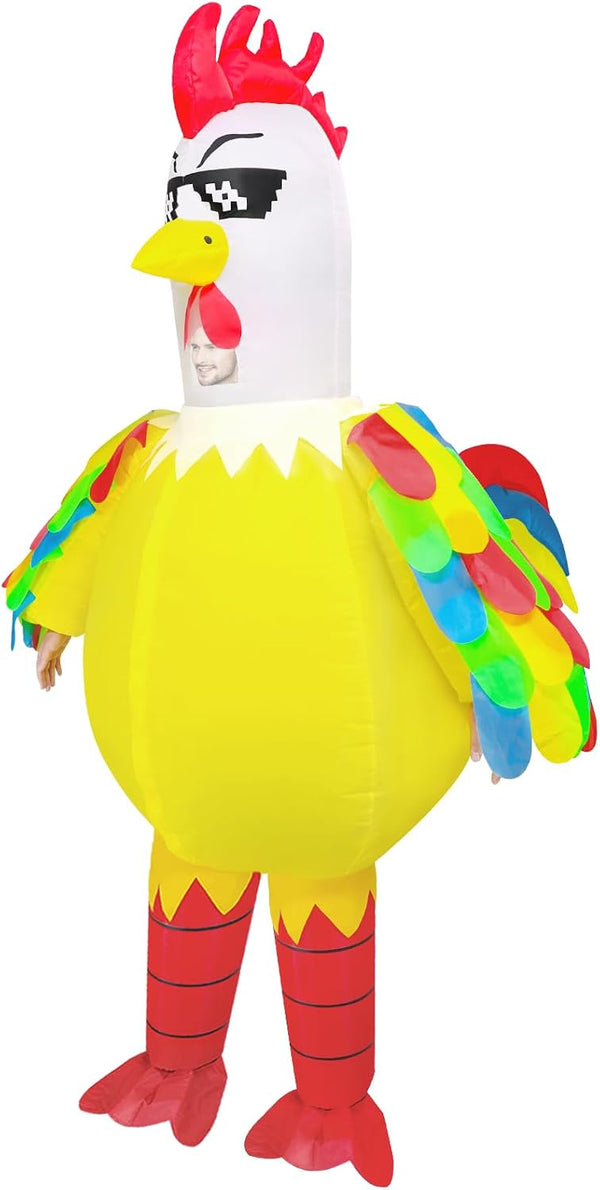 WQWOVRVO Inflatable Chicken Costume for Adult,Funny Blow up Inflatable costumes Halloween Costume Cosplay