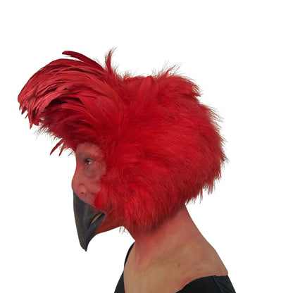 Realistic Red Bird Monster Mask Full Head – Funny Scary Cosplay Animal Mask