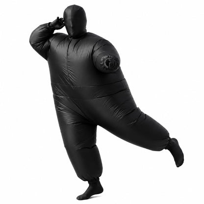 Inflatable Masquerade Costume for Adults Funny Pink Blow Up Suit