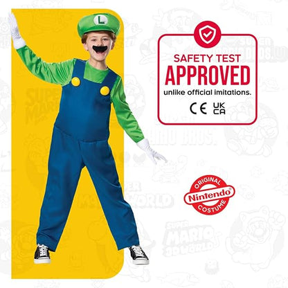 Nintendo Super Mario Brothers Boys Luigi Deluxe Costume