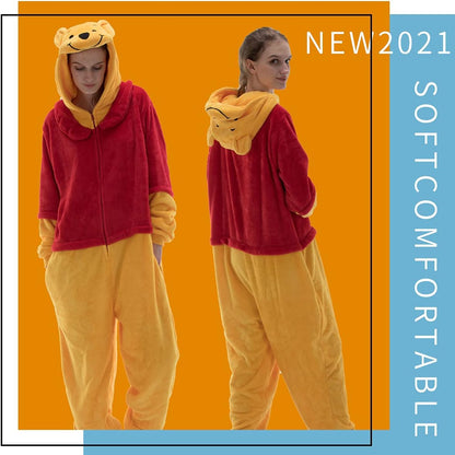 COSUSKET Snug Fit Unisex Adult Onesie Pajamas, Flannel Cosplay Animal One Piece Halloween Costume Sleepwear Homewear