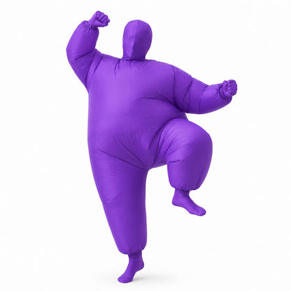 Inflatable Masquerade Costume for Adults Funny Pink Blow Up Suit