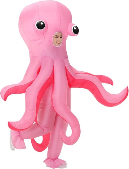 Poptrend Inflatable Costume for Adult Inflatable Octopus Costume Halloween Blow Up Costumes for Men Women Cosplay Party