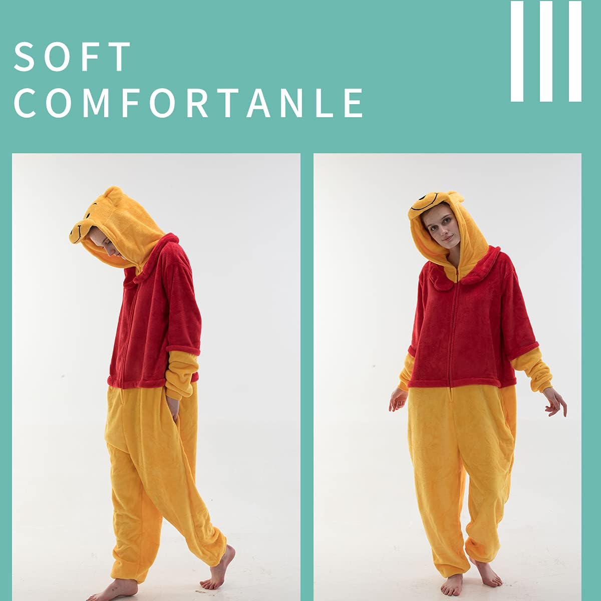 COSUSKET Snug Fit Unisex Adult Onesie Pajamas, Flannel Cosplay Animal One Piece Halloween Costume Sleepwear Homewear