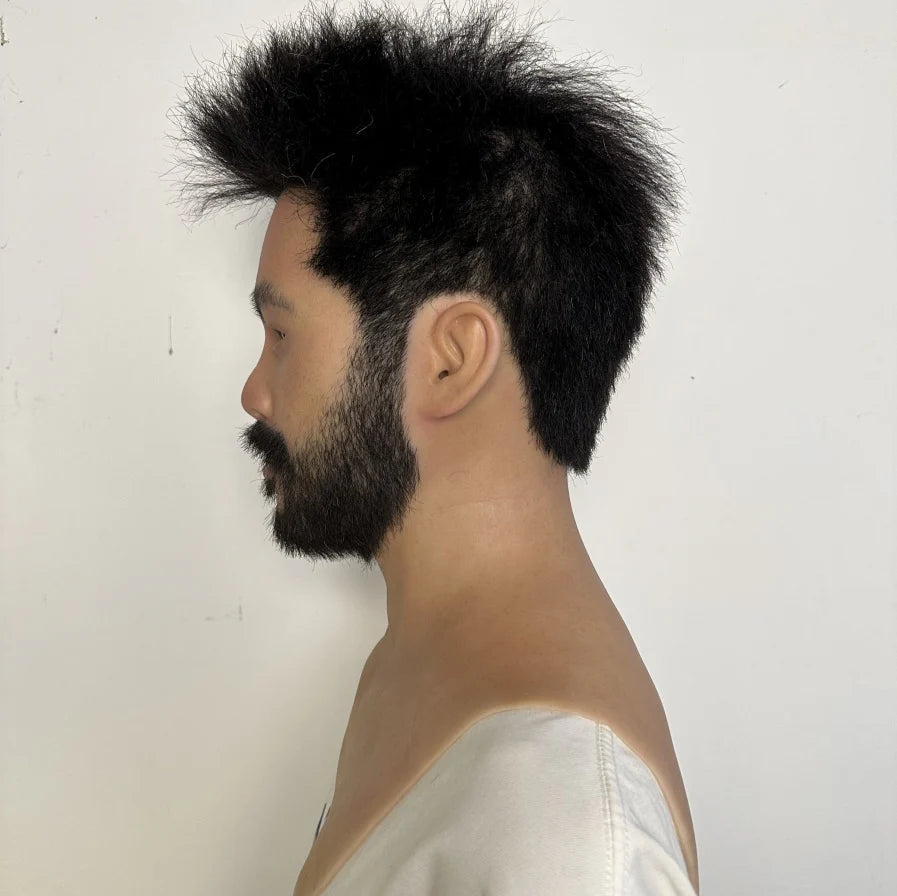 Ultra Realistic Silicone Mask with Beard – Mature Male Human Disguise