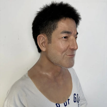 Ultra Realistic Smiling Elderly Male Silicone Mask Full Head – Happy Old Man Mask