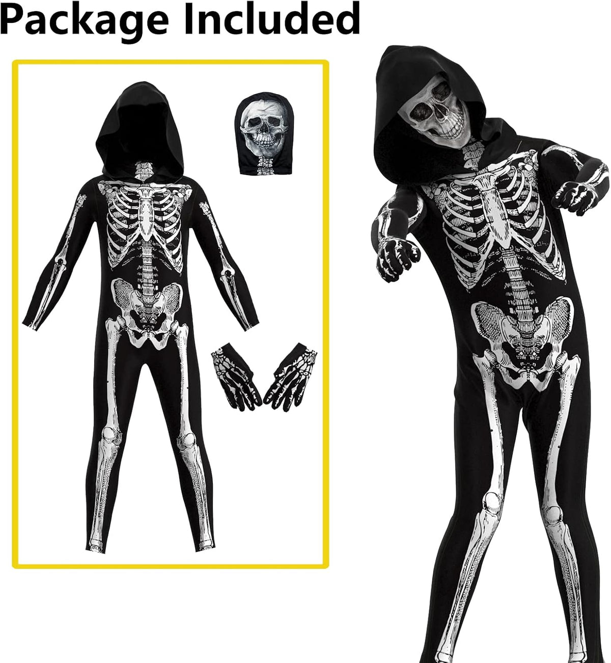 Cupohus' Unisex Jumpsuit - Scary Black and White Halloween Jumpsuit Costume