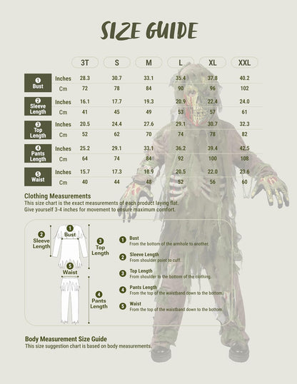 Spooktacular Creations Swamp Deluxe Skeleton Living Dead Zombie Costume for Halloween Kids Monster Role-Playing