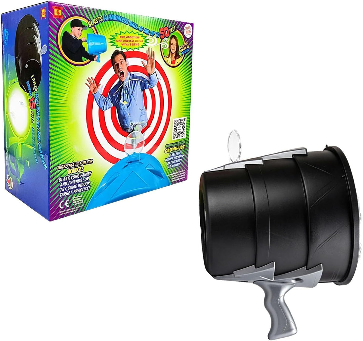 Air Cannon Blaster Toy Handheld Single Shot Air Guns | Air Vortex Cannon Prank Shooter Novelty Game Toy for Family Party, Bullseye Blaster As Seen On Tv, Holiday Birthday Gift