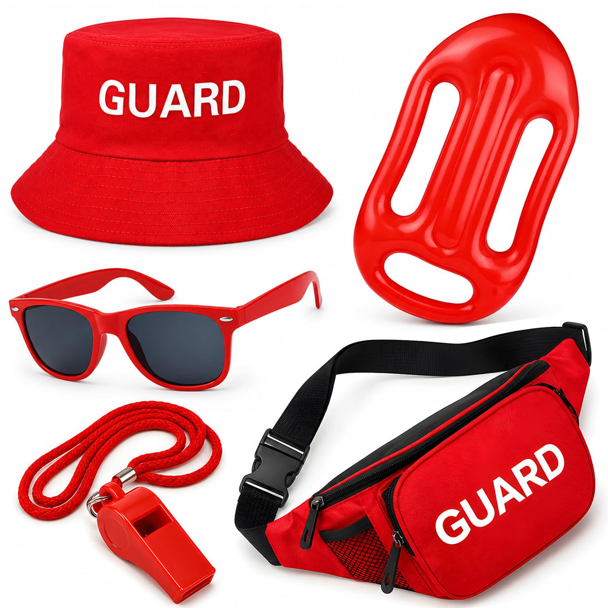 5 Pcs Guard Costume Set Include Guard Hat Sunglasses Fanny Pack Whistle with Lanyard for Men Women Party Dress Up
