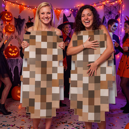 Hercicy 2 Pcs Funny Halloween Adult Mosaic Cosplay Couple Costume