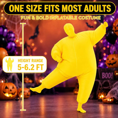 Inflatable Masquerade Costume for Adults Funny Pink Blow Up Suit
