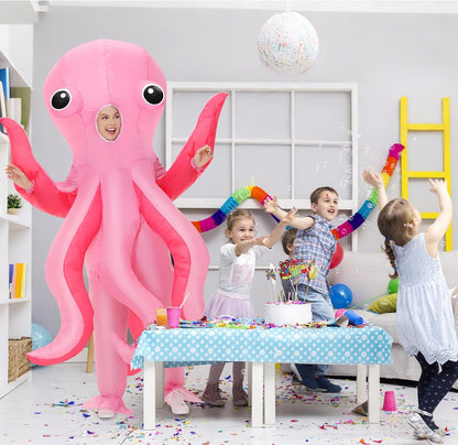 Poptrend Inflatable Costume for Adult Inflatable Octopus Costume Halloween Blow Up Costumes for Men Women Cosplay Party