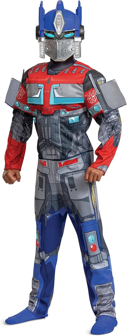 Disguise Optimus Prime Muscle Costume, Official Transformers Rise of the Beasts Costume and Mask, Small (4-6)