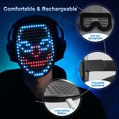 Mr.Pang LED Light Up Mask with Gesture Sensing, Kids Toys Gifts for Boys