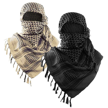 Luxns Military Shemagh Tactical Desert Scarf / 100% Cotton Keffiyeh Scarf Wrap for Men And Women