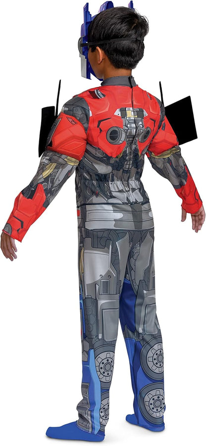 Disguise Optimus Prime Muscle Costume, Official Transformers Rise of the Beasts Costume and Mask, Small (4-6)