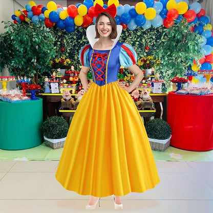 WISHTEN Princess Costume for Women,Adults Princess Dress with Headband, Halloween Costume Dress Up Outfit