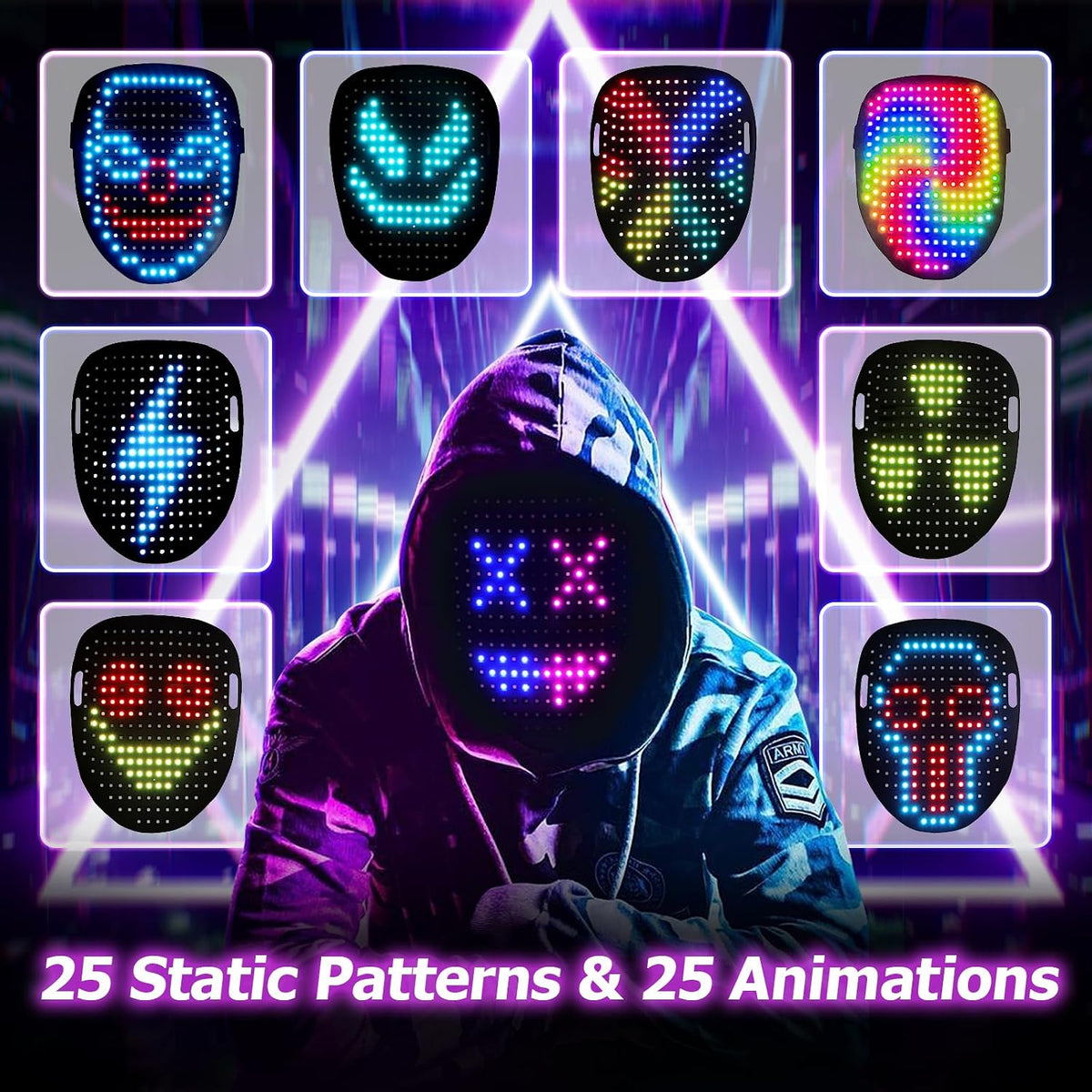 Mr.Pang LED Light Up Mask with Gesture Sensing, Kids Toys Gifts for Boys