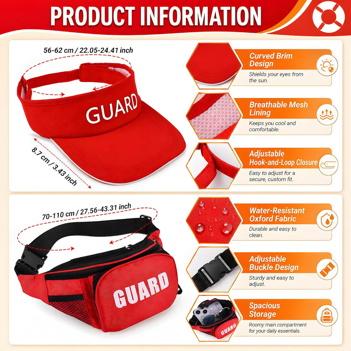 5 Pcs Guard Costume Set Include Guard Hat Sunglasses Fanny Pack Whistle with Lanyard for Men Women Party Dress Up