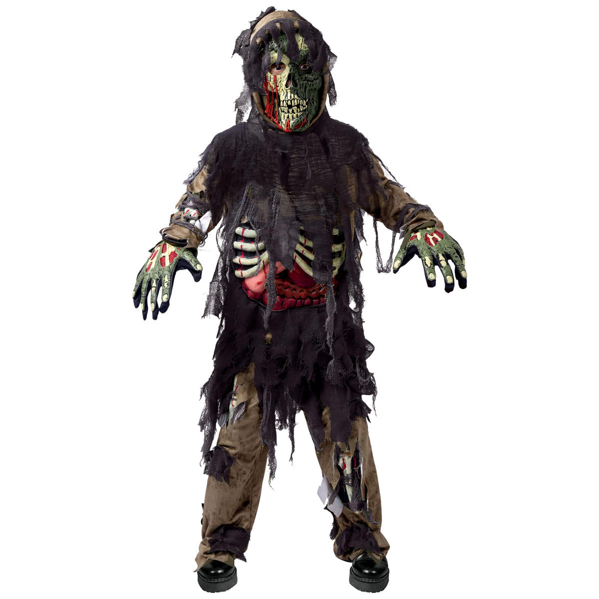 Spooktacular Creations Swamp Deluxe Skeleton Living Dead Zombie Costume for Halloween Kids Monster Role-Playing