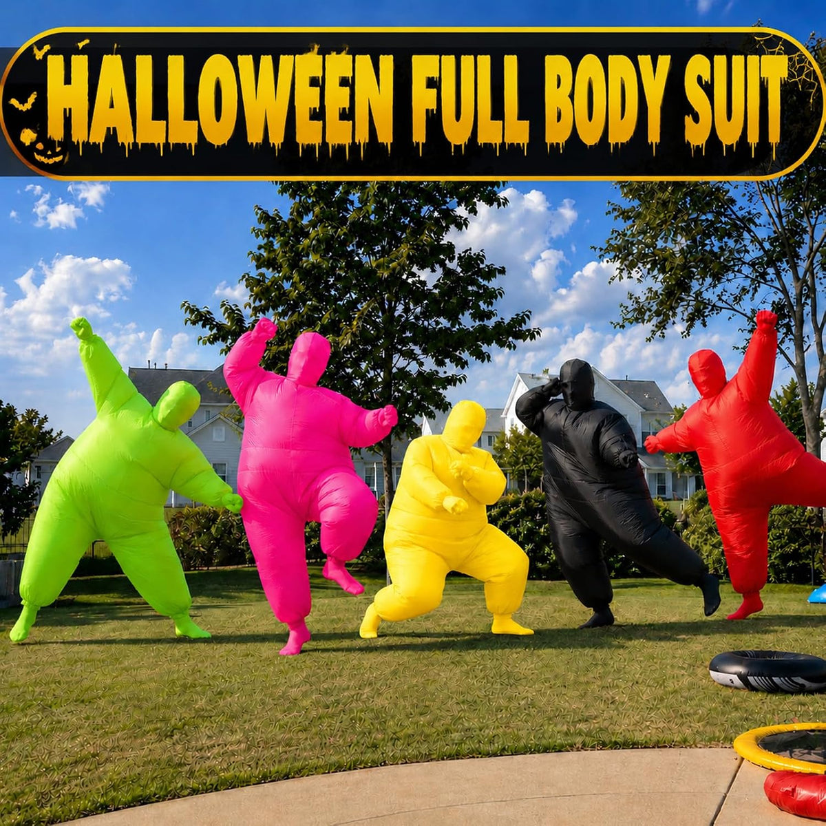 Inflatable Masquerade Costume for Adults Funny Pink Blow Up Suit