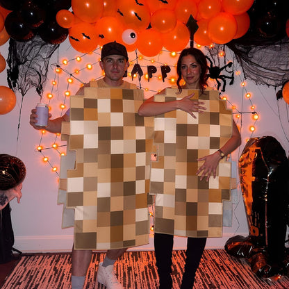 Hercicy 2 Pcs Funny Halloween Adult Mosaic Cosplay Couple Costume