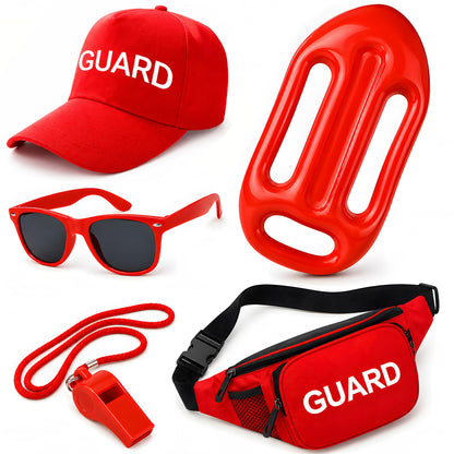 5 Pcs Guard Costume Set Include Guard Hat Sunglasses Fanny Pack Whistle with Lanyard for Men Women Party Dress Up