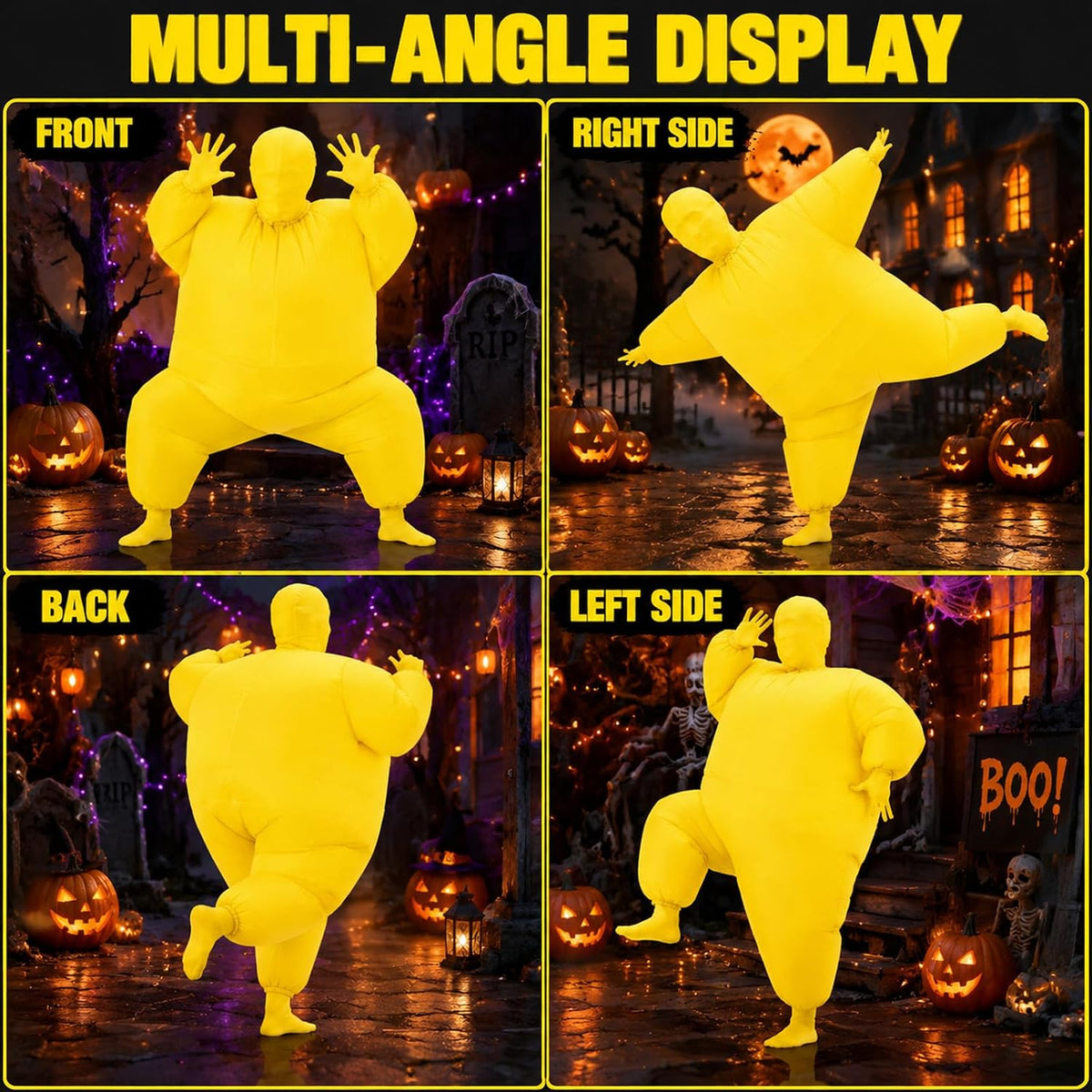 Inflatable Masquerade Costume for Adults Funny Pink Blow Up Suit