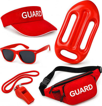 5 Pcs Guard Costume Set Include Guard Hat Sunglasses Fanny Pack Whistle with Lanyard for Men Women Party Dress Up