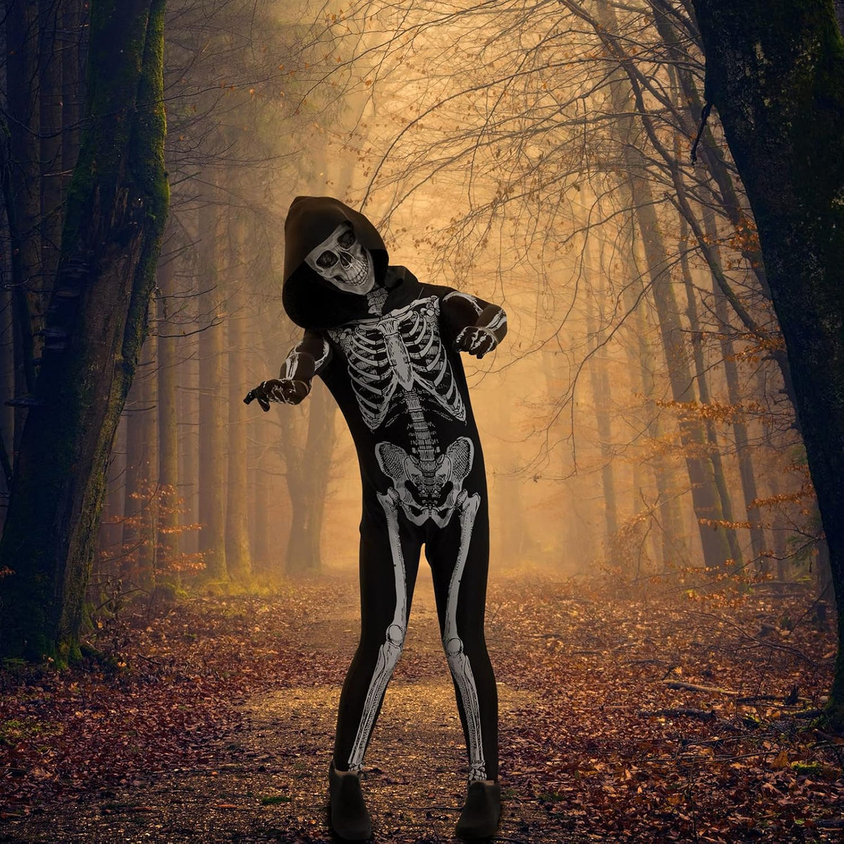 Cupohus' Unisex Jumpsuit - Scary Black and White Halloween Jumpsuit Costume