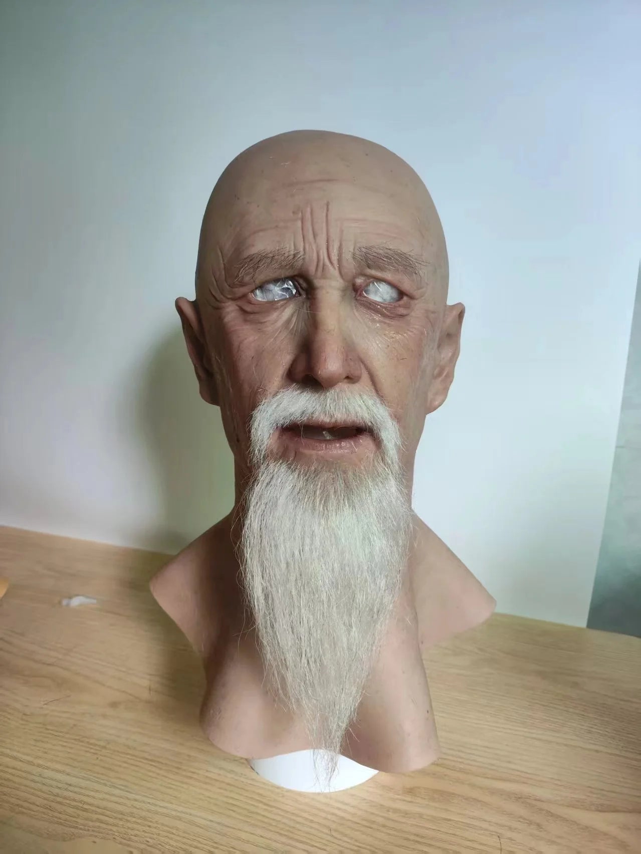 Ultra Realistic Elderly Man Silicone Mask – Full Head Old Person Disguise Mask