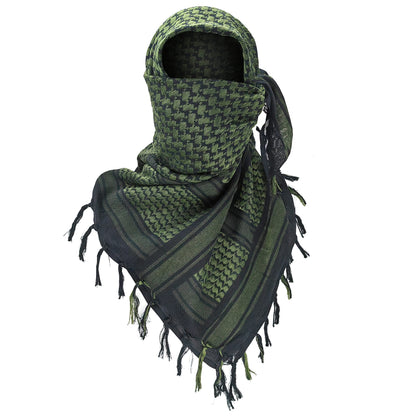 Luxns Military Shemagh Tactical Desert Scarf / 100% Cotton Keffiyeh Scarf Wrap for Men And Women