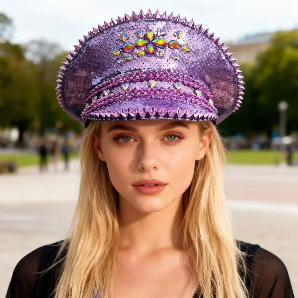 Steampunk Rhinestone Captain Hat (Multiple Styles)