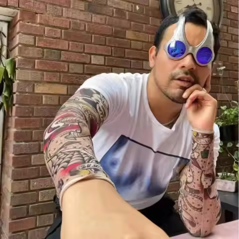 Futuristic Retro Alien Goggles Overhead Sunglasses
