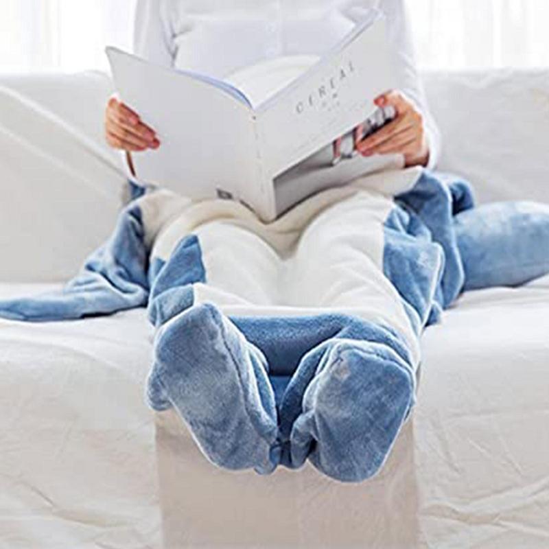 Cartoon Shark Sleeping Bag Pajamas Office Nap Shark Blanket Karakal High Quality Fabric Mermaid Shawl Blanket For Children - InstaWOW Shop