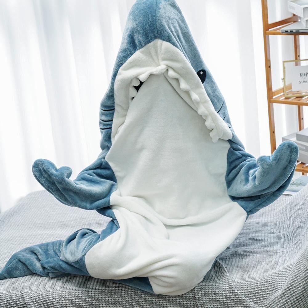 Cartoon Shark Sleeping Bag Pajamas Office Nap Shark Blanket Karakal High Quality Fabric Mermaid Shawl Blanket For Children - InstaWOW Shop