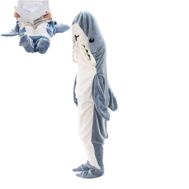 Cartoon Shark Sleeping Bag Pajamas Office Nap Shark Blanket Karakal High Quality Fabric Mermaid Shawl Blanket For Children - InstaWOW Shop