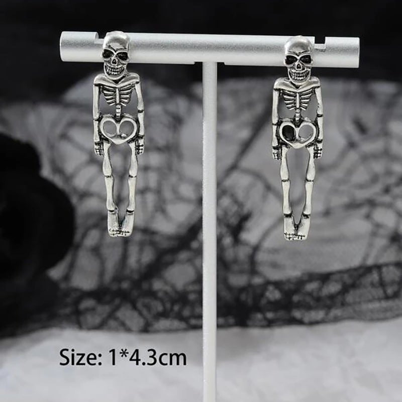 Halloween Skull Simulation Human Skeleton Detachable Stud Earrings - InstaWOW Shop